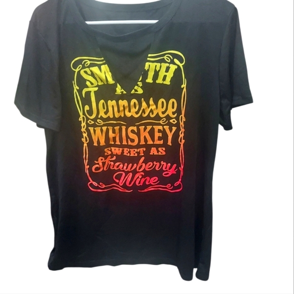 Tennessee Whiskey Graphic Tee Tshirt Neon Letters - Picture 2 of 6